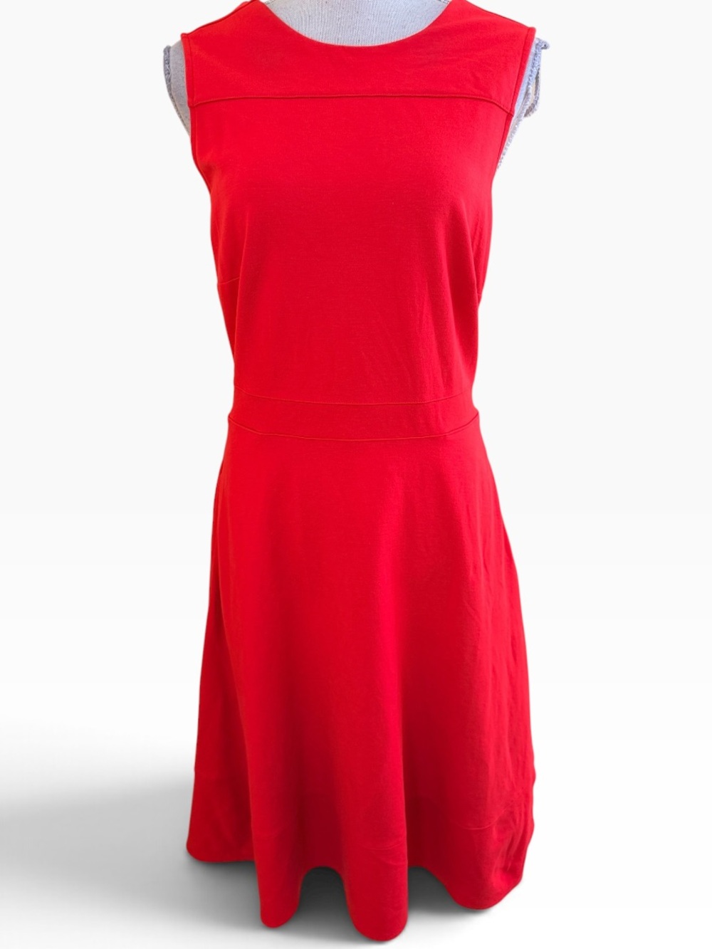 Lands' End Coral/Red Sleeveless A-Line Ponte Knit Dress 10